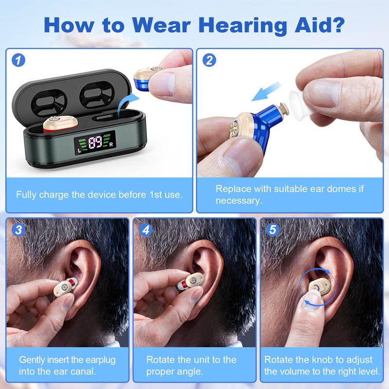 K&FCOPTEE Controllable Volume Hearing Aid For Seniors With Invisible Design