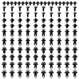 VooGenzek 120 PCS 6 Types Car Body Rivets Mounting Kit, Plastic Car Retainer Clips, Auto Push Pin Rivets Set, for Car Door Bumper Panel Trim Fender Liner Sealing Strip, Black