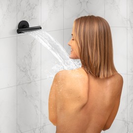 DOLGABA Shower Spa Massage Body Spray Jets Wall Mount, 6.2 Inch Waterfall Body Shower Head, Round Body Jet with 360° Swivel Nozzle, 1pcs, Matte Black