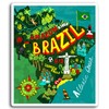 2 x 10cm Brazil Map Rio Travel Vinyl Stickers -