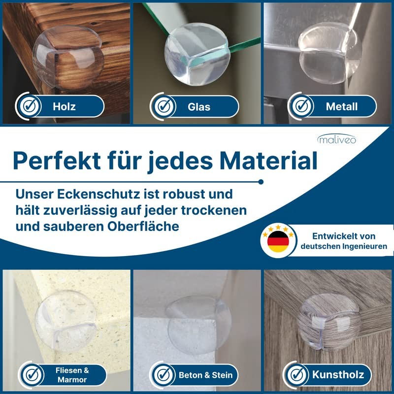 maliveo Premium Transparent Plastic Corner Protectors and Edge Protectors -