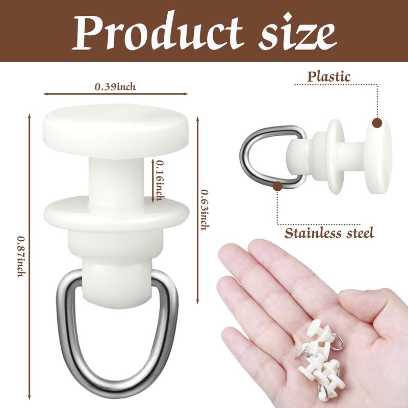 Craftsatin 50 Pcs Plastic Curtain Track Roller Hooks Ceiling Sliding