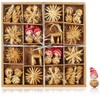 com-four® Christmas Tree Decoration - Straw Star Christmas Tree Decoration