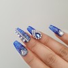 Blue Sapphire Handmade Nail Tips - Long Oval / 블루