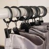 Curtain Clips with Rings, 30 Pieces, Black, Diameter 32 mm