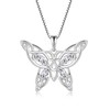 Veshon Birthstone Butterfly Necklace 925 Sterling Silver Celtic Knot Diamond