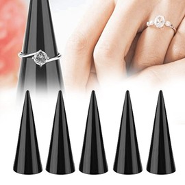 TMISHION Soporte para Anillo, 5pcs Solo Dedo Anillo de exhibición del Soporte de escaparate Soporte Joyas Anillos Organizador Expositores de Anillos de Dedo Soporte de Anillos de Cono Organizador de Joyas para Mostrador de Exhibición (Negro)