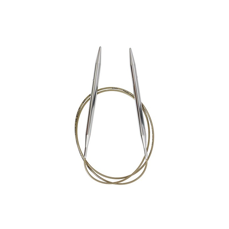 Addi Circular Knitting Needle, Metal, Silver, 100cm x 7mm