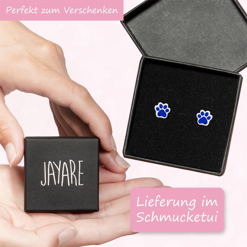 JAYARE Childrens Silver 925 Girls Paw Stud Earrings Dogs Cats