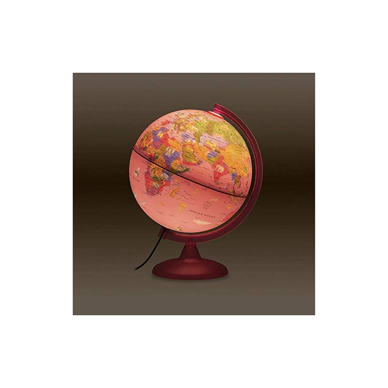 Tecnodidattica Zoo Illuminated Children's Globe - 25 cm, Pink