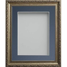 Frame Company Brompton Bronze 8x6 inch Frame With Blue Mount for Image 6x4 inch *Choice of sizes* Fitted with Real Glass