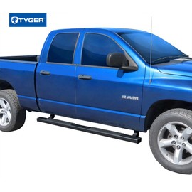 Tyger Auto TG-RS2D40058 RISER For 2002-2008 Dodge Ram 1500 Quad Cab 4inch Black Side Step Nerf Bars Running Boards