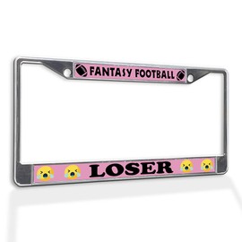 Metal Insert License Plate Frame Fantasy Football Loser C Weatherproof Car Accessories Chrome 2 Holes Solid Insert