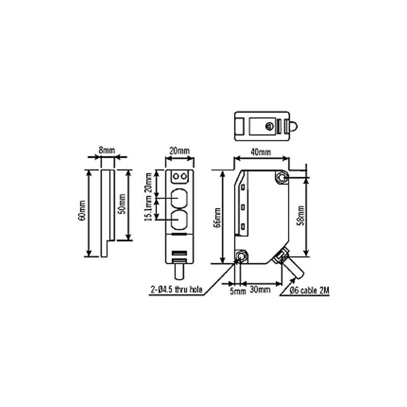 APC Retro Reflective Ptohocell Photoelectric Beam Sensor Reflactor Gate Garage