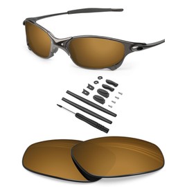 BLAZERBUCK Polycarbonate Polarized Replacement Lenses & Sock Kit for Oakley Juliet - Pearl Gold AR Coated