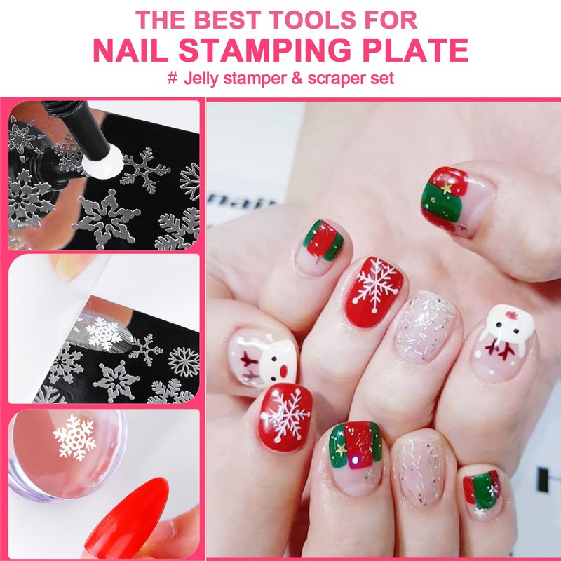 HYWWPFLAY Jelly Nail Stamper & Liner Nail Art Brushes -