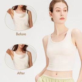 Bra Strap Clips Adjustable Elastic Bra Straps for all Cup Sizes in Six Sizes in Three Colors Bra Strap Holder Stop Slipping(Black, White, Skin tone)