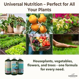 Organic Liquid Plant Food for Indoor Houseplants – All Purpose Fertilizer for Potted Plants, Vegetables, Succulents, Orchids, Roses – Miracle Growth with Mycorrhizae (8 oz)