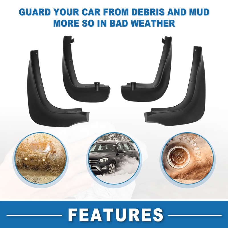 A ABSOPRO Mud Flap Splash Guard with Mount Accessories Front