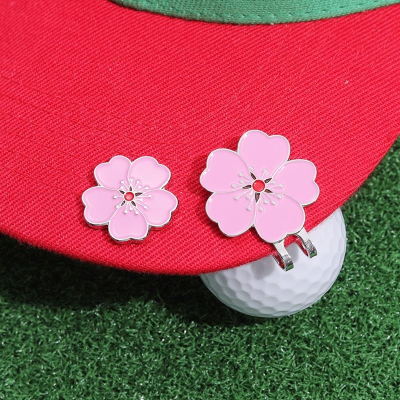 Golf Hat Clip Peach Blossom Ball Markers Hat Clip Magnetic