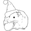 'Christmas Cookie Hamster' Rubber Stamp - Unmounted Design for Crafting