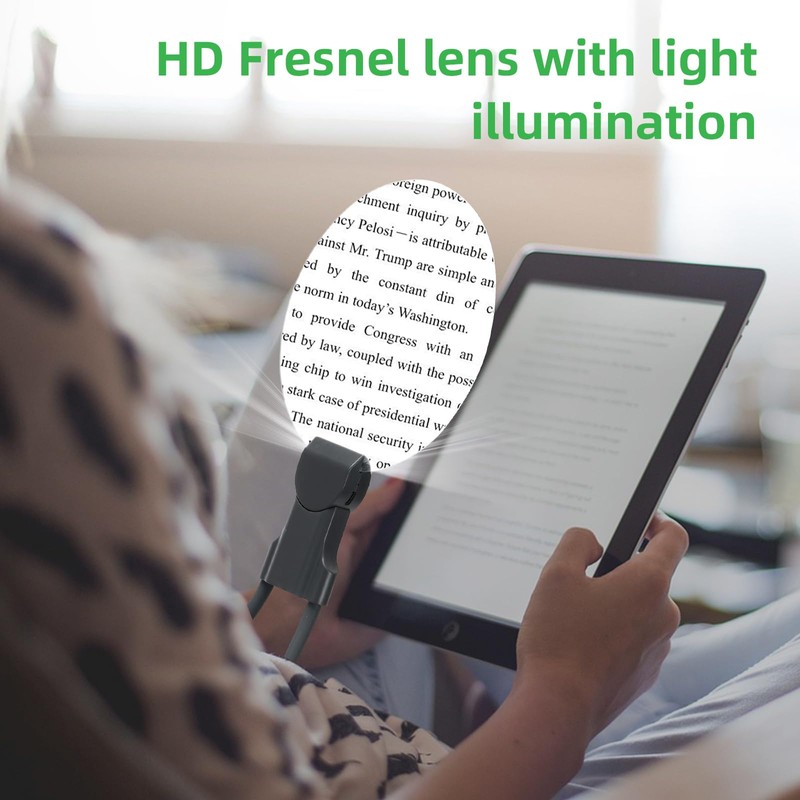 Cicano Hands-Free Magnifying Glass with Light, 6.3 Inch 5X Rechargeable