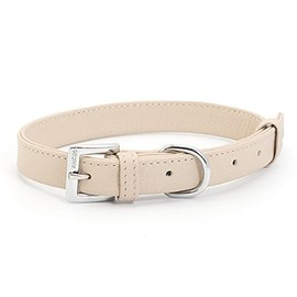 Ancol Indulgence Folded Leather Dog Collar - Truffle - Soft Nylon Core Comfortable Pet Neckband - 22-26cm XS