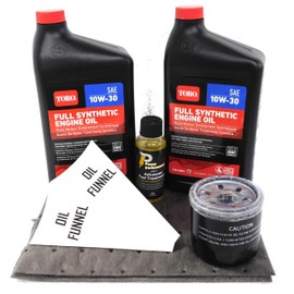 Toro (Fits Exmark) SAE 10W-30 Full Synthetic Oil Change Kit with 136-7848 Oil Filter and Fuel Treatment