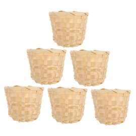 CIYODO 6 Pack Miniature Woven Baskets Handheld Flower Baskets for Boys and Girls Decorative Functional