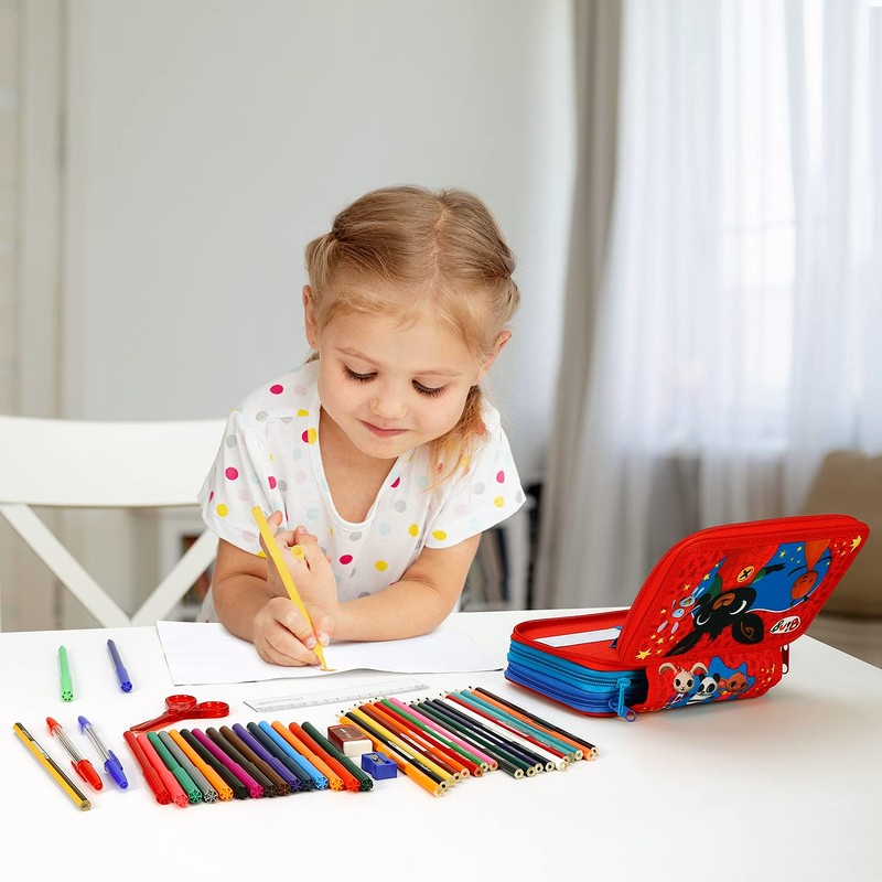 Bing 3 Tier Large Pencil Case Multi Compartment School Supplies