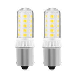 BA15S LED Bulbs 3W 350LM LED Replacement for 12V Turn Signal RV Tail Camper Boat Trunk Interior Lights, DC Bayonet Single Contact Base,Compatible models#1156 1141 1003 7506 Daylight White 6000K
