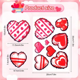 9 Pcs Valentines Day Window Stickers, Cute Cartoon Heart Window Decal Valentine's Day Decorations Love Window Clings for Family Valentine's Day Wedding Anniversary Glass Decoration(Style 1)