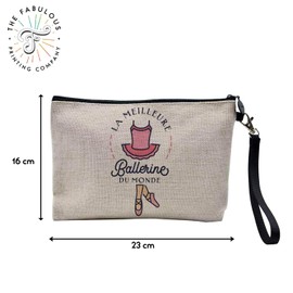 Canvas Bag - Le Best Le Meilleur du Monde Passion Work Leisure Sport Collegue Family - Linen Look Cosmetic Bag - Toiletry Bag - Purse, Ballerina, Cosmetic bag