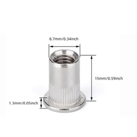 QLXHBOT Rivet Nut 1/4"-20UNC 100 Pcs Aluminum Flange Rivet Nuts, UNC Flat Head Rivnut Threaded Insert