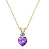 Iefil February Birthstone Amethyst Necklaces - Sterling Silver Heart Necklace
