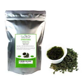 Green Hill Tea Jiaogulan Loose Leaf Tea - Caffeine-Free Ginseng Variety - Pure Gynostemma Herbal Tea – Non GMO ziplock bag 8 OZ