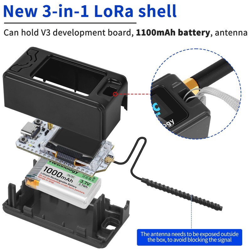 Meshnology 2 Pack Case for ESP32 LoRa V3 Module Board