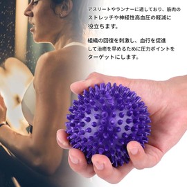 Spiky Massage Ball Plastic Body Spiky Stress Reflexology Porcupine Sensory Ball Fitness Finger Relax Tool 7.5cm/9cm (Small Size 7.5cm)