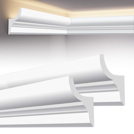 10-Pack 39.37″(Total 32.8 Ft) White Ceiling Crown Molding Trim
