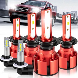 LTZXAP For Hyundai Santa Fe 2007-2008 Light Bulbs with 20,000 RPM Cooling Fan, 800% Brightness Hi and Lo Beam+Fog Light Bulbs, 6500K, 36000LM Super Bright, Efficient Heat Dissipation, 6PCS