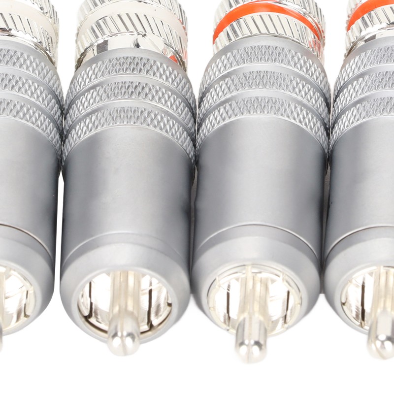 4pcs RCA Plug Silver Plated HIFI Solder RCA Connector Accommodates