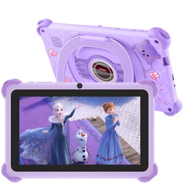 zcobro Kids Tablet Child 7 inch for Toddler 32GB Android Kids Learning Tablet with Protective Case WiFi YouTube Parental Control, Bluetooth, Preinstalled Educational Contents for Girls Boys, Purple
