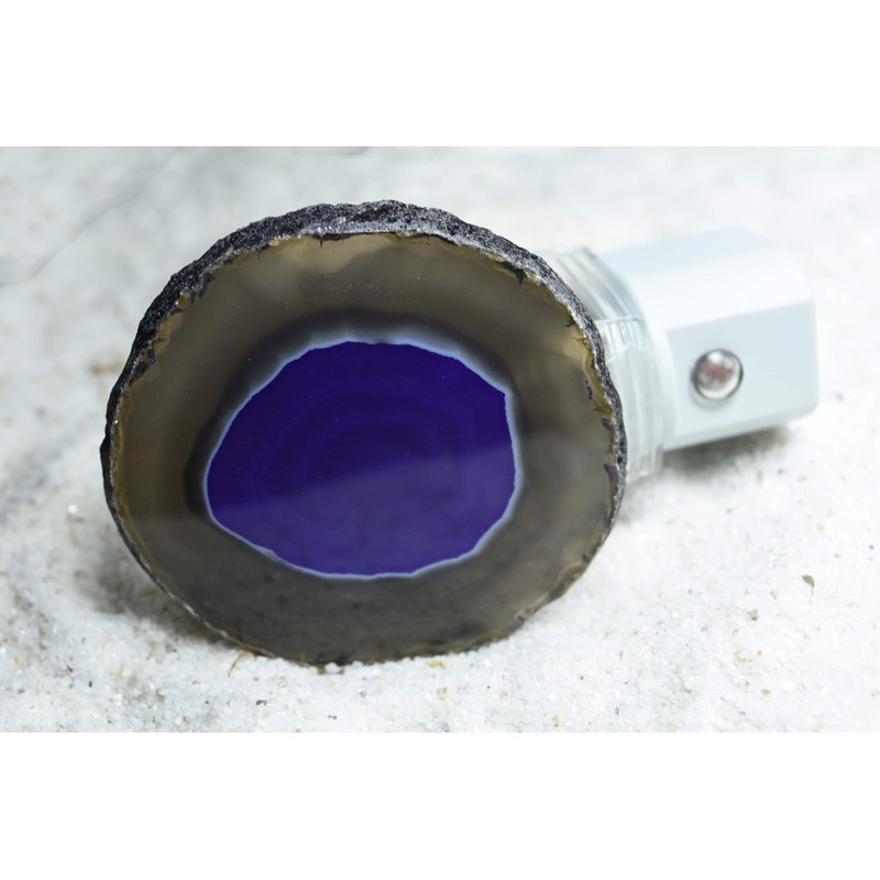 Purple Agate Slice LED Night Light with Auto Sensor -