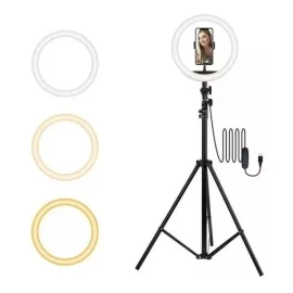 Taej 85 Aro Luz Led 10 Pulgadas Tripie 2.1 Base D Tocador Maquillaje