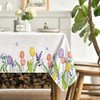 Artoid Mode Lavender Tulip Leaves Spring Table Cloth, Rectangular 140x180