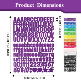 BINLINHONGO 3744 Multicolor Small Alphabet Number Stickers, 24 Sheets 0.5 Inch Self-Adhesive Vinyl Letter Sticker Decals for Scrapbook, Signs, Holiday Parties, Water Bottles, Crafts -Multicolor