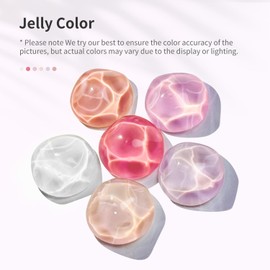 JODSONE 10ml Jelly Gel Nail Polish Set 6 Pale Colours White Pale Red Soft Pink Natural Nude Pale Purple Fresh Pink Purple All Seasons Neutral Soak off LED Lamp Gel Manicure Set for Nail Art