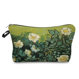 Livel lhood Floral Oil Painting Van Gogh Wild Roses Makeup Bag Cute Small Makeup Bag Travel Toiletry Zipper Pouch Floral Oil Painting Wild Roses Cosmetic Bag Gifts for Women Girls