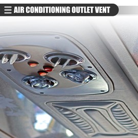 X AUTOHAUX Universal Dashboard Air Conditioning Outlet Vent Round Air Vent Ventilation Outlet for RV Bus, 1.81" Pipe Diameter, Plastic, Chrome Silver Tone, 2 Pcs