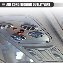X AUTOHAUX Universal Dashboard Air Conditioning Outlet Vent Round Air Vent Ventilation Outlet for RV Bus, 1.81" Pipe Diameter, Plastic, Chrome Silver Tone, 2 Pcs